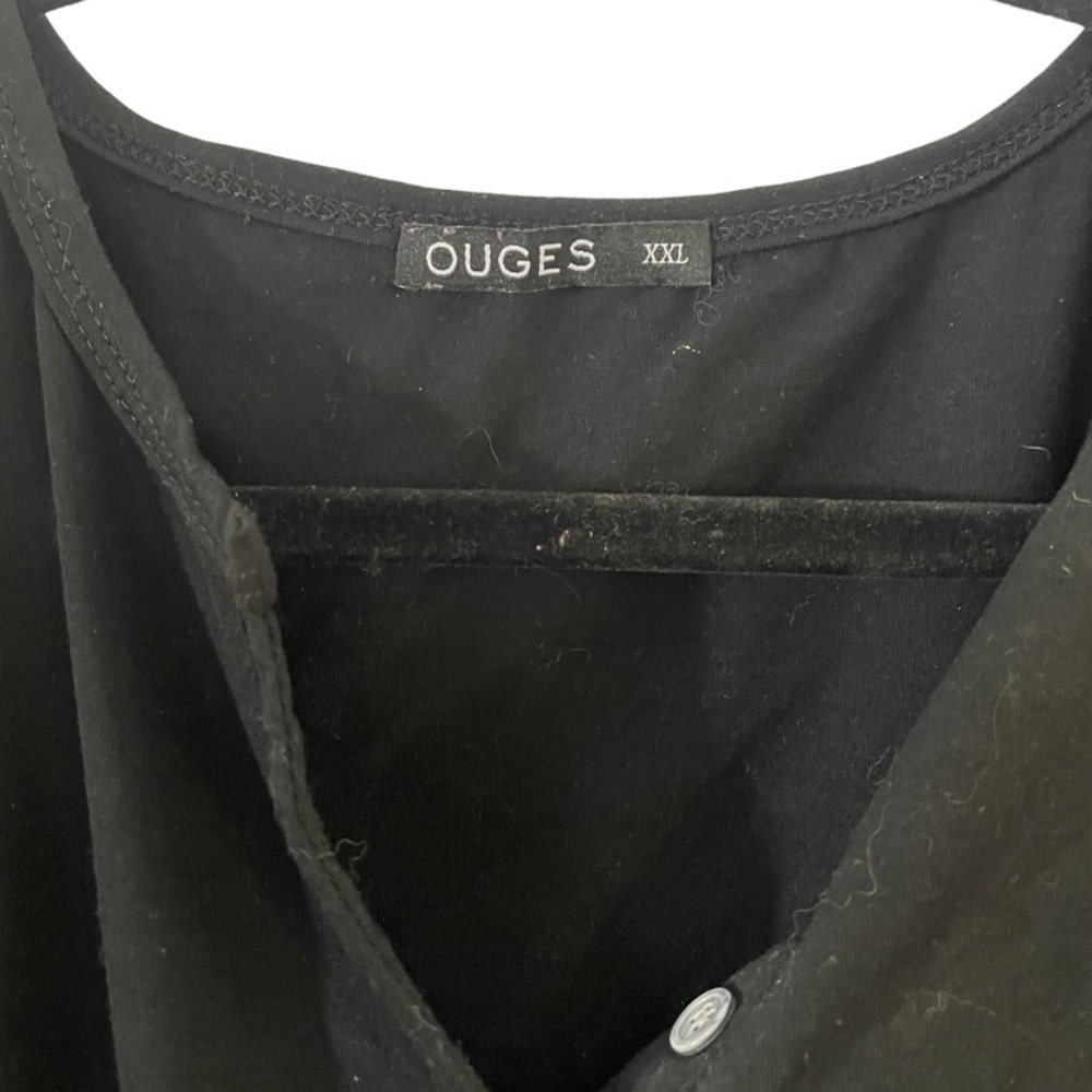 Ouges Black Henley Long Sleeved Top‎ XXL - image 4